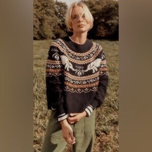 Free People Nellie sweater with elephants size large